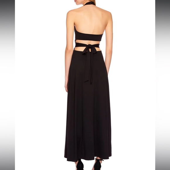 SUSANA MONACO NWT WOMEN’S HIGH NECK LOW BACK BLACK MAXI DRESS SZ S - Picture 3 of 10